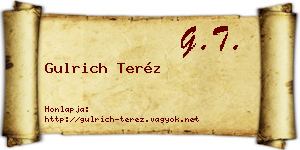 Gulrich Teréz névjegykártya